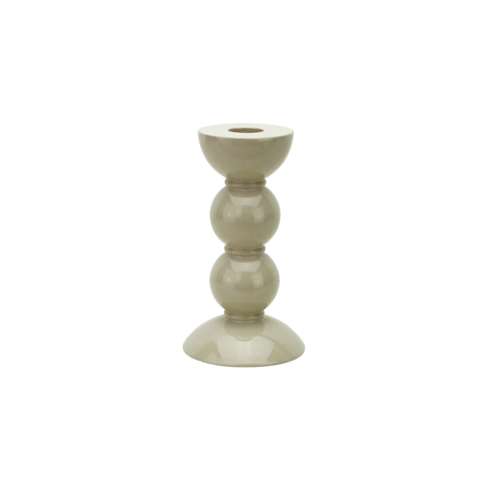 Cappuccino Bobbin Candlestick 14cm