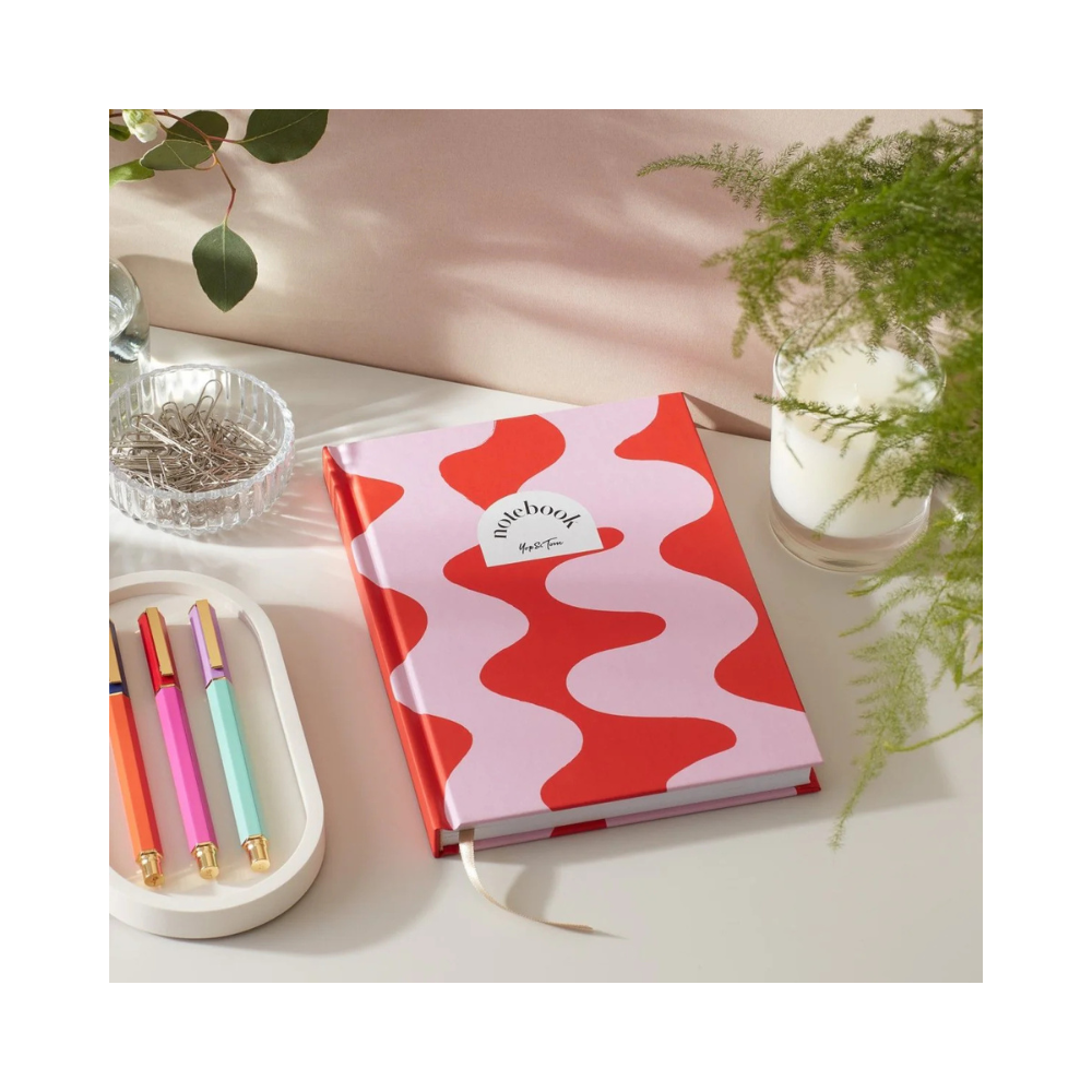 Red Ripple Lined Notebook - Image 3
