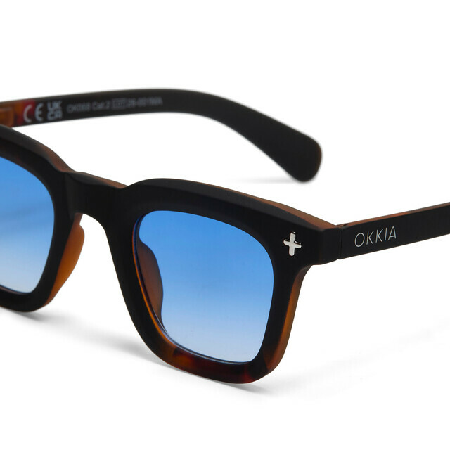 Firenze Black Havana-(Blue Lents) Sunglasses - Image 2