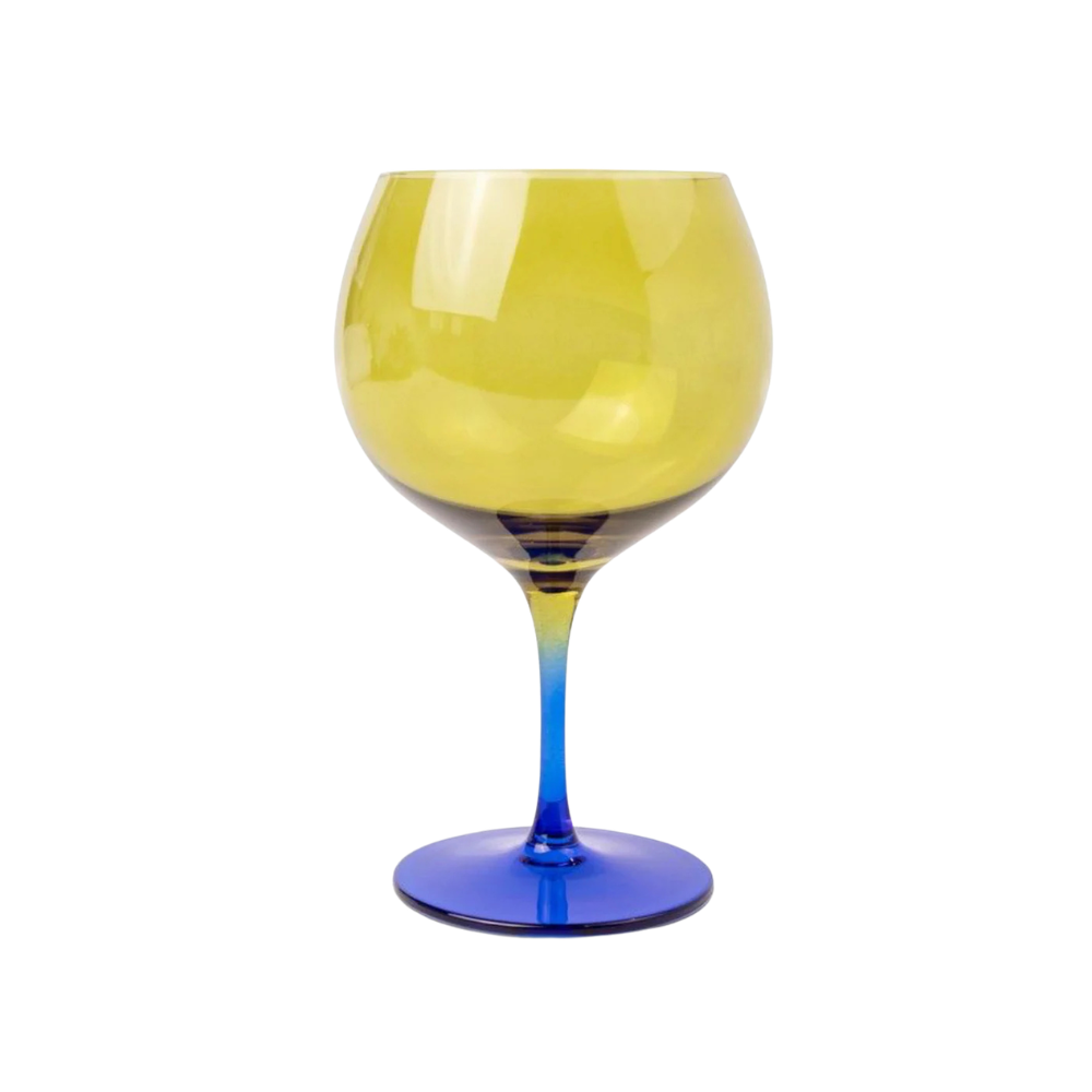 Olive & Cobalt Charlie Copa Glass